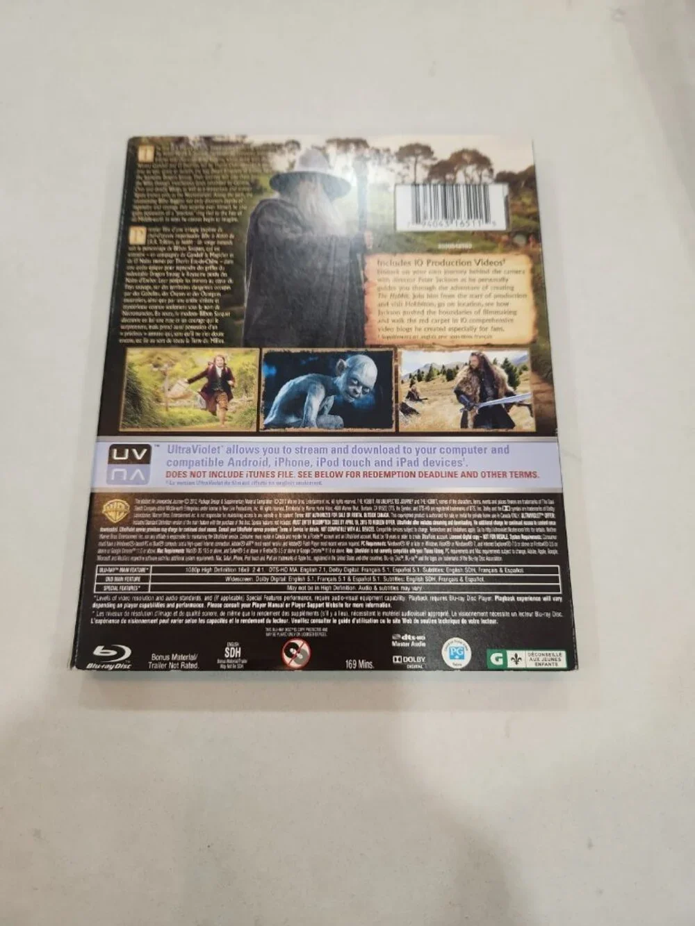The Hobbit: An Unexpected Journey (Blu-ray Disc, 2013, 3-Disc Set, Canadian) - Picture 2 of 4